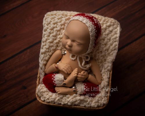 CHRISTMAS NEWBORN PROPS - BLANKET, HAT & PANTS
